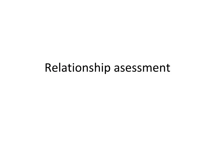 relationship asessment