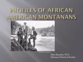Profiles of African American Montanans