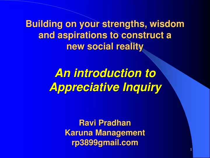 building on your strengths wisdom and aspirations