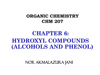 ORGANIC CHEMISTRY   CHM 207