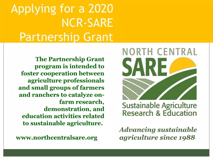 applying for a 2020 ncr sare partnership grant pro