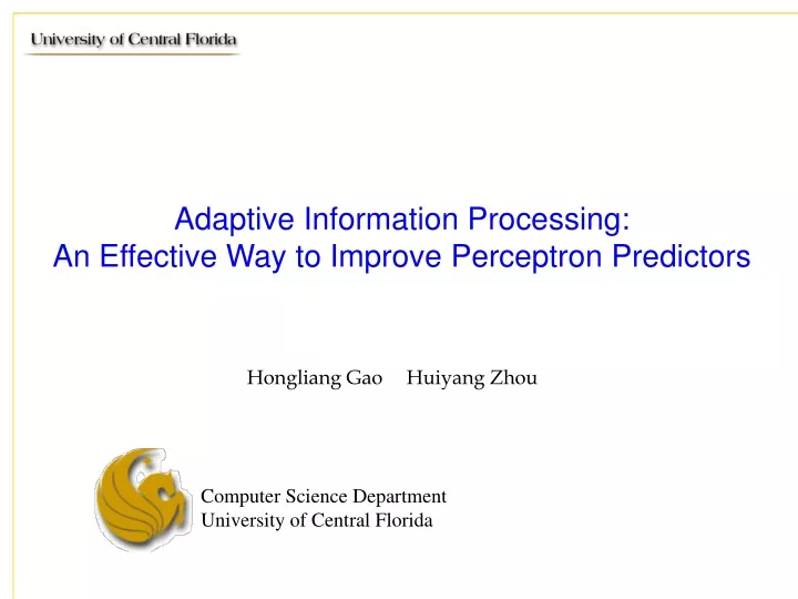 adaptive information processing an effective way to improve perceptron predictors