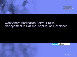 WebSphere Application Server Profile Management in Rational Application Developer