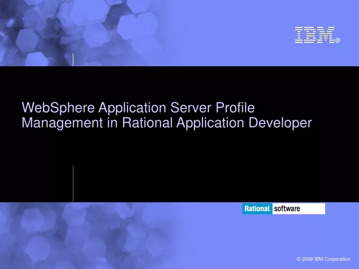 websphere application server profile management in rational application developer