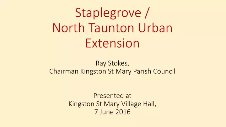 staplegrove north taunton urban extension
