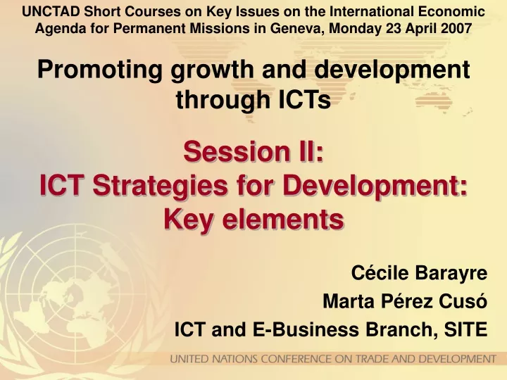 session ii ict strategies for development key elements
