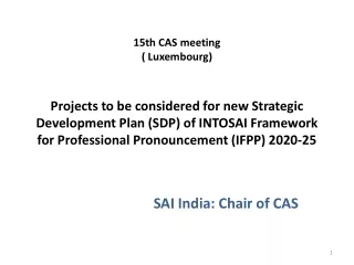 SAI India: Chair of CAS