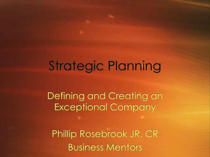 strategic planning