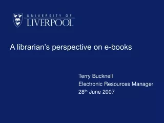 A librarian’s perspective on e-books