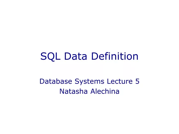 sql data definition