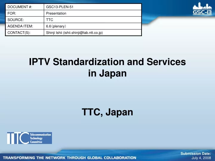 iptv standardization and services in japan