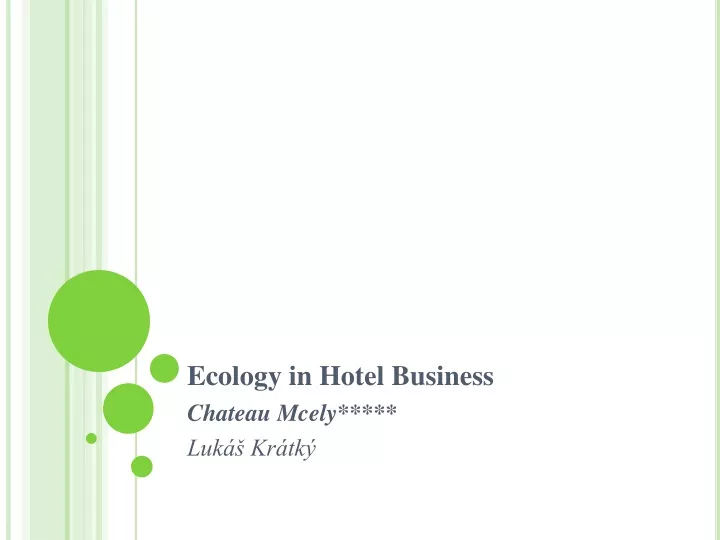 ecology in hotel business