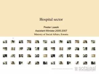 Hospital sector Peeter Laasik Assistant Minister,2005-2007 Ministry of Social Affairs, Estonia