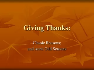 Giving Thanks: