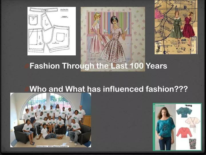 fashion through the last 100 years who and what