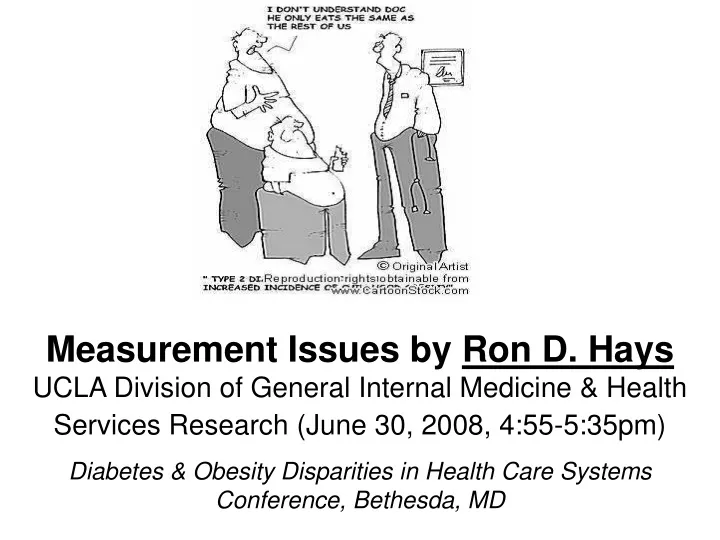 measurement issues by ron d hays ucla division