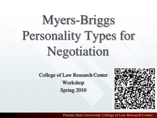 Myers-Briggs Personality Types for Negotiation