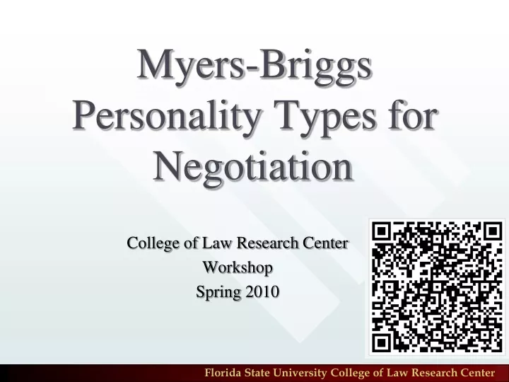 myers briggs personality types for negotiation