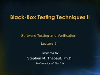 Black-Box Testing Techniques II