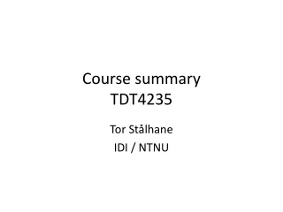 Course summary TDT4235