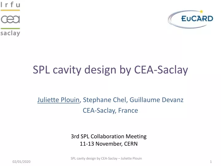 spl cavity design by cea saclay