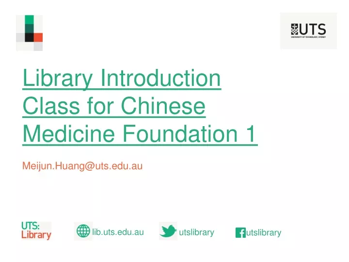 library introduction class for chinese medicine
