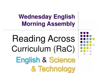 Wednesday English Morning Assembly