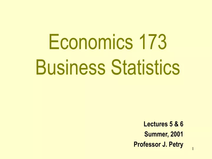 economics 173 business statistics