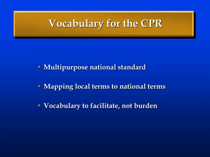 vocabulary for the cpr