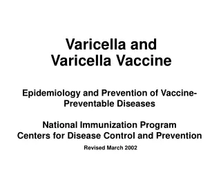 Varicella and Varicella Vaccine