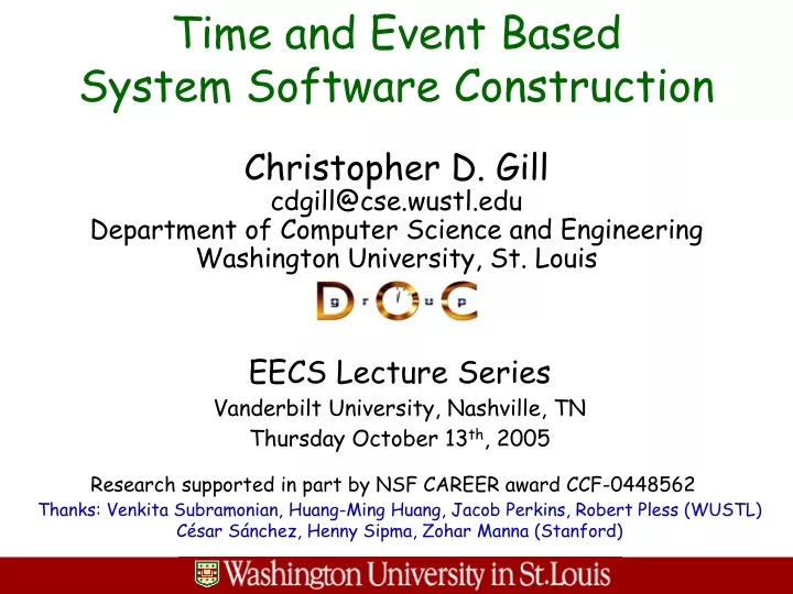 time and event based system software construction