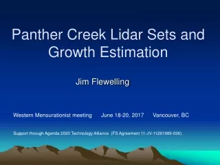 Panther Creek Lidar Sets and Growth Estimation