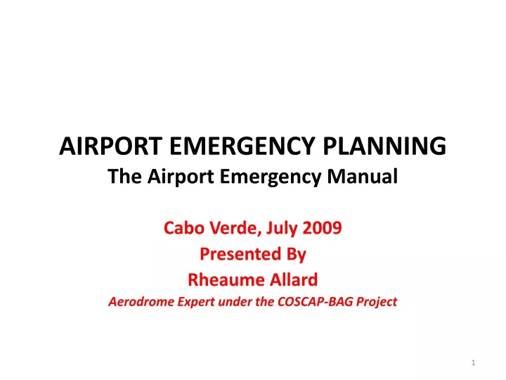 airport emergency planning the airport emergency manual