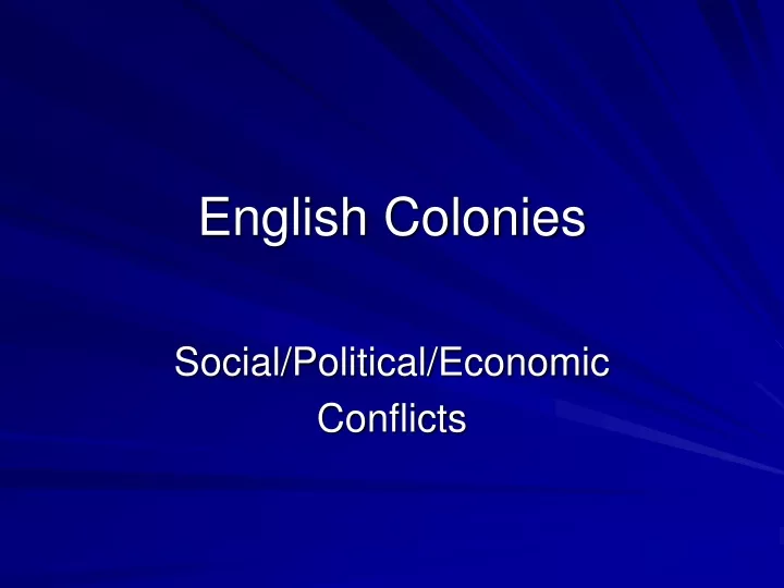english colonies