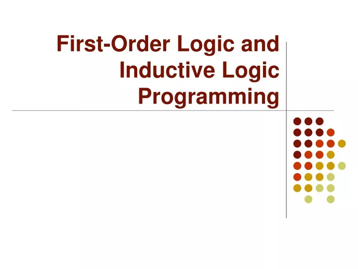 first order logic and inductive logic programming