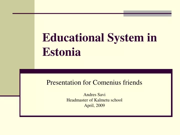 educational system in estonia