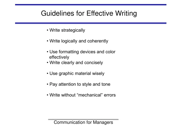 guidelines for effective writing