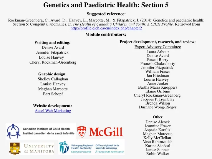 genetics and paediatric health section 5