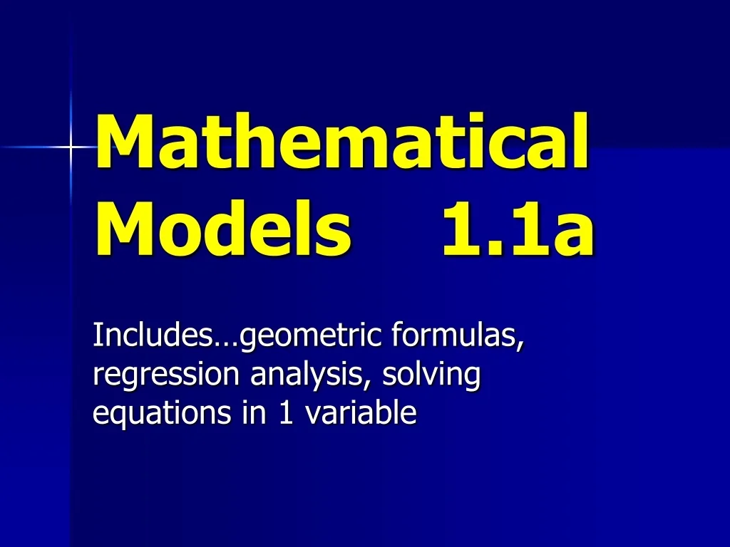 Cooper Math Model PPT - Mathematical Models 1.1a PowerPoint Presentation, free download ...