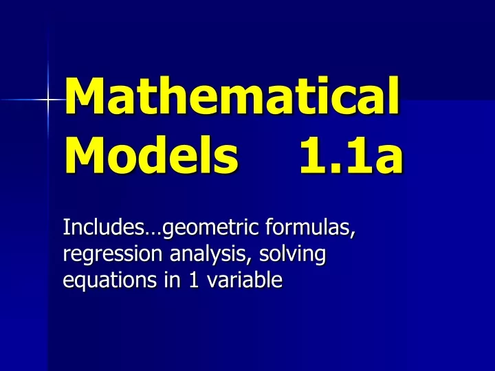 mathematical models 1 1a
