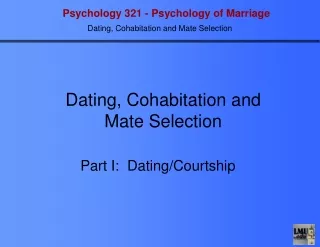 dating cohabitation and mate selection