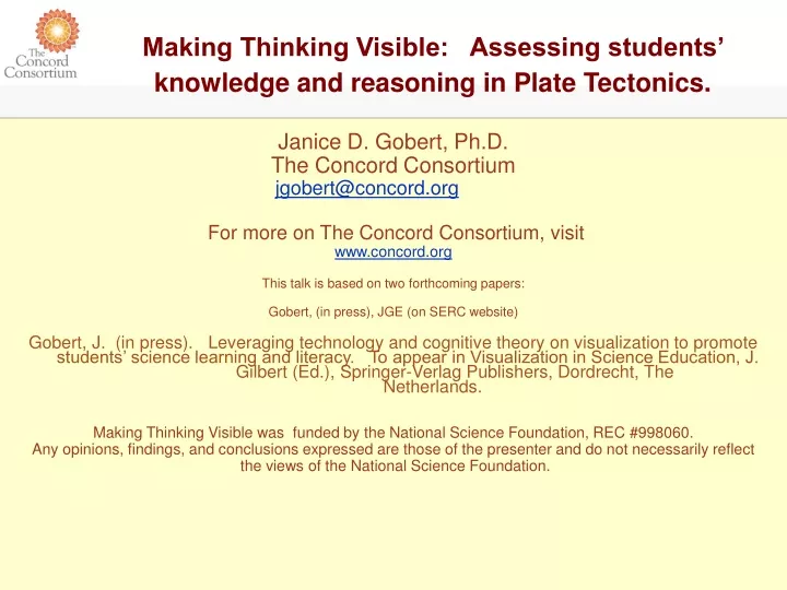 making thinking visible assessing students knowledge and reasoning in plate tectonics