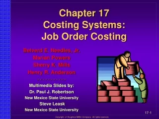 Chapter 17 Costing Systems: Job Order Costing