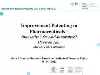Munich Intellectual Property Law Center (MIPLC)