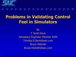 Problems in Validating Control Feel in Simulators
