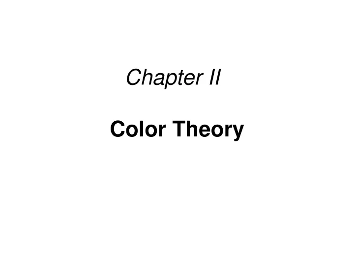 chapter ii color theory
