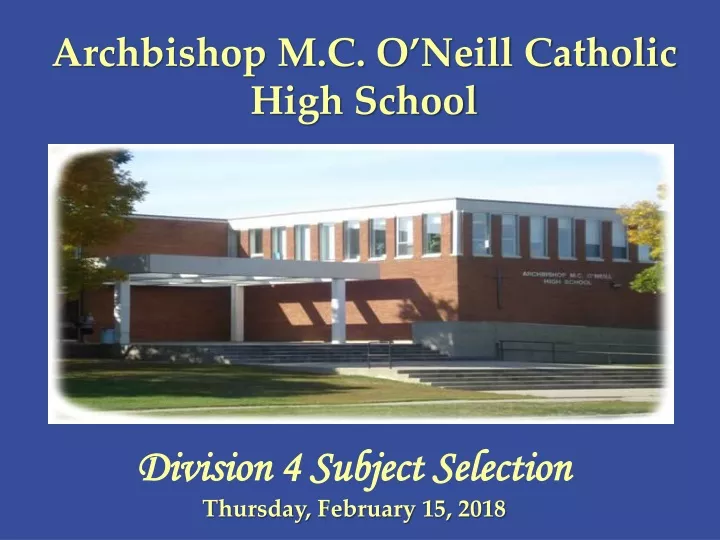 archbishop m c o neill catholic high school