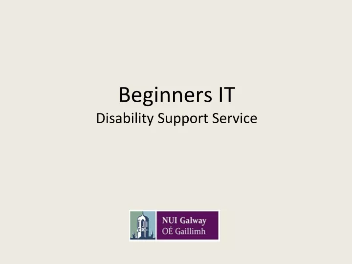 beginners it disability support service