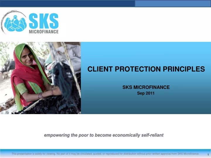 client protection principles sks microfinance