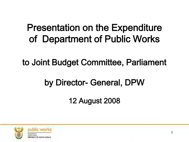 presentation on the expenditure of department